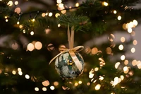 Kerstballen Lammie Bee Green Ø7cm 3st