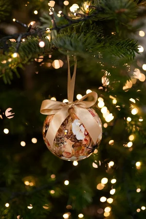 Kerstballen Lammie Cotton Cream Ø7cm 3st
