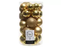 Kerstballen Mix Plastic Goud 30st