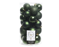 Kerstballen Mix Plastic Groen 30st