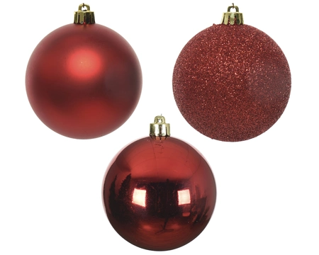 Kerstballen Plastic Ø8cm Kerst Rood 34st