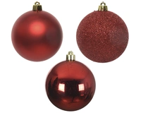 Kerstballen Plastic Ø8cm Kerst Rood 34st