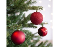 Kerstballen Plastic Ø8cm Kerst Rood 34st