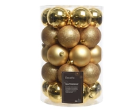 Kerstballen Plastic Ø8cm Licht Goud 34st