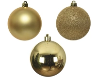 Kerstballen Plastic Ø8cm Licht Goud 34st