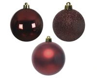 Kerstballen Plastic Ø8cm Ossenbloed Rood 34st