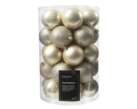Kerstballen Plastic Ø8cm Parel 34st