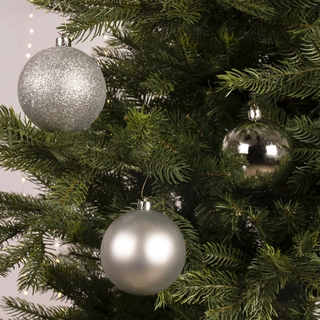 Kerstballen Plastic Ø8cm Zilver 34st