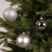 Kerstballen Plastic Ø8cm Zilver 34st
