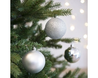 Kerstballen Plastic Ø8cm Zilver 34st