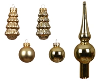 Kerstballen Set Glas Licht Goud 13-delig