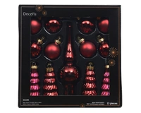 Kerstballen Set Glas Ossenbloed Rood 13-delig