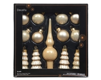 Kerstballen Set Glas Parel 13-delig