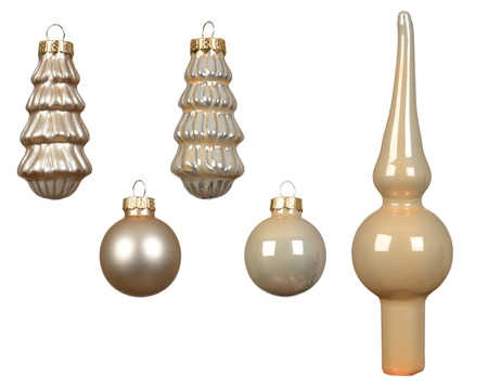 Kerstballen Set Glas Parel 13-delig