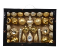 Kerstballen Set Plastic Goud en Parel 32-delig