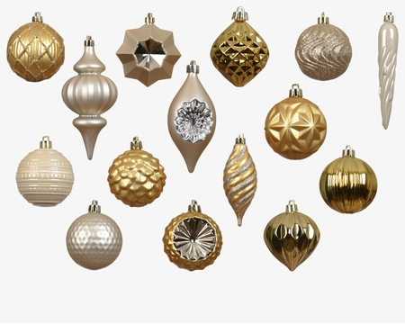 Kerstballen Set Plastic Goud en Parel 32-delig