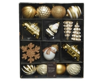Kerstballen Set Plastic Goud Parel en Wit 25-delig