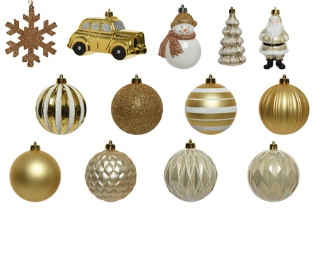 Kerstballen Set Plastic Goud Parel en Wit 25-delig