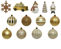 Kerstballen Set Plastic Goud Parel en Wit 25-delig