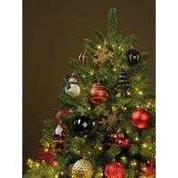 Kerstballen Set Plastic Rood Groen en Goud 25-delig