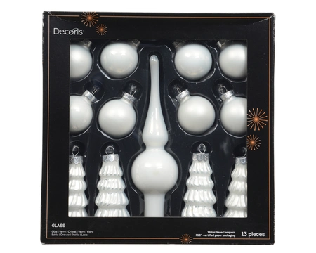Kerstballen Set Winterwit 13-delig