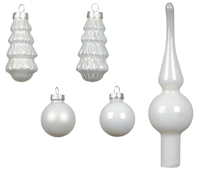 Kerstballen Set Winterwit 13-delig
