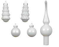 Kerstballen Set Winterwit 13-delig