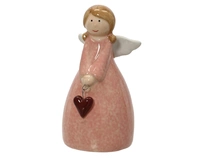Kerstbeeld Engel Dolomiet Roze 18,2cm