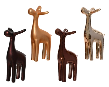 Kerstbeeld Hert Porselein 16,5cm Assorti 1st