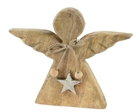 Kerstbeeld Kerstengel Mangohout 14,5cm