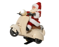 Kerstdecoratie Kerstman op Scooter LED 20cm