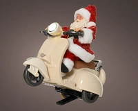 Kerstdecoratie Kerstman op Scooter LED 20cm