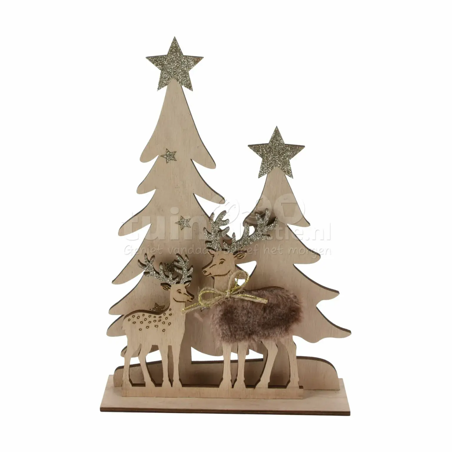 bedenken gevogelte hersenen Houten Kerstboom met Rendieren | H.30cm | 2 soorten - Tuincollectie.nl