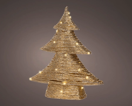 Kerstboom Papier 30 LED 40cm Goud