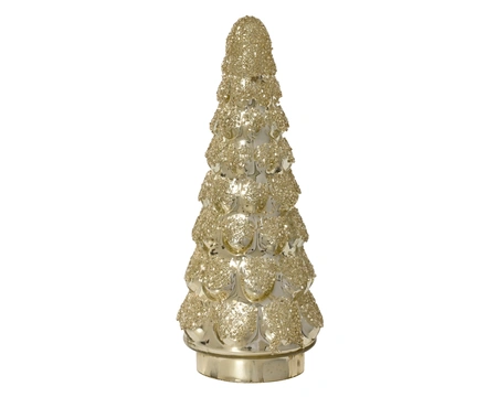 Kerstboompje Glas Glitter Antique Goud 19cm