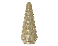 Kerstboompje Glas Glitter Antique Goud 19cm