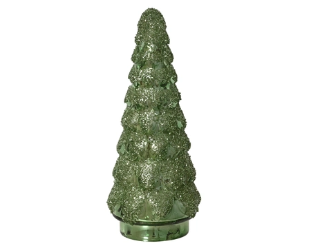 Kerstboompje Glas Glitter Antique Groen 19cm