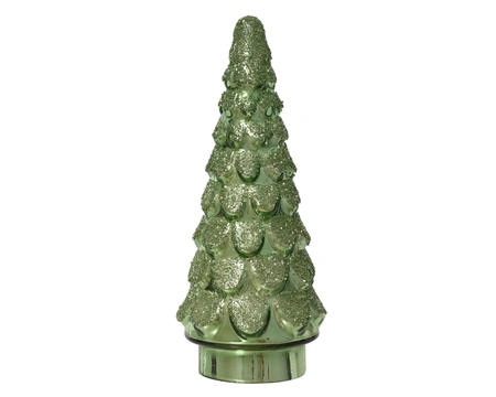 Kerstboompje Glas Glitter Antique Groen 30cm