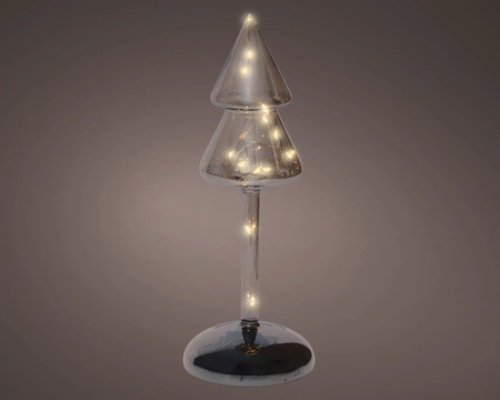Kerstboompje Glas LED Grijs 24cm
