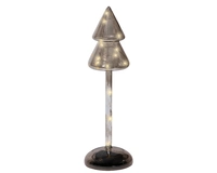 Kerstboompje Glas LED Grijs 29cm