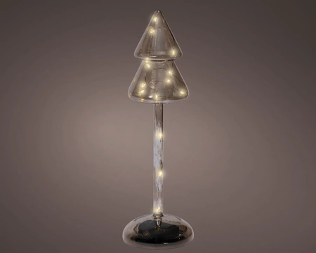 Kerstboompje Glas LED Grijs 29cm