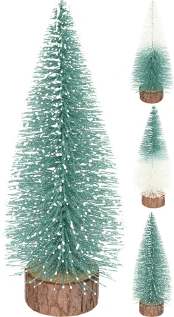 Kerstboompje Glitter Groen-Wit 25cm
