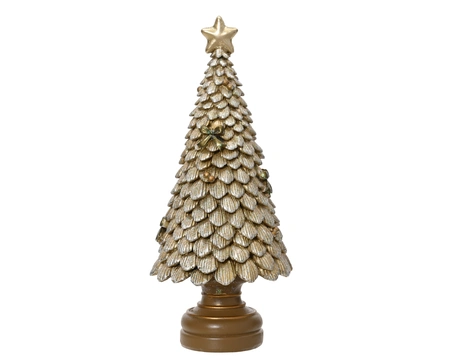 Kerstboompje Glitter Polystone Goud 23cm