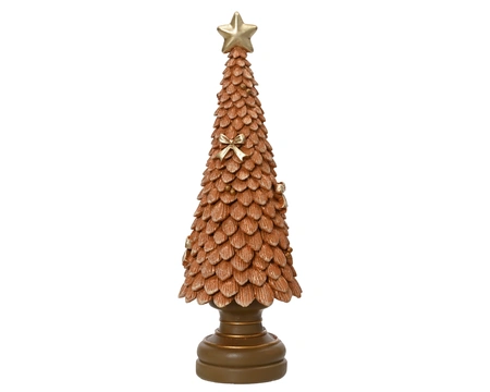 Kerstboompje Glitter Polystone Karamel 36cm