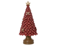 Kerstboompje Glitter Polystone Rood 23cm
