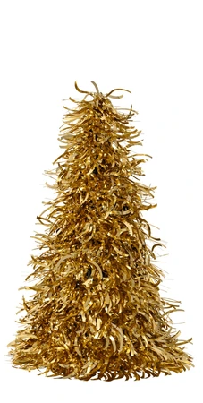 Kerstboompje Lametta lichtgoud 25cm
