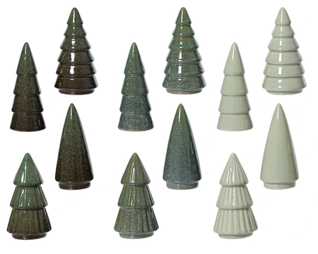 Kerstboompje Porselein Groen 10cm Assorti 1st