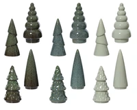 Kerstboompje Porselein Groen 15,6cm Assorti 1st
