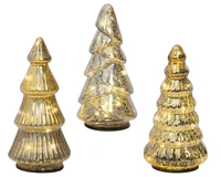 Kerstboompjes Set 8 LED 17,5cm Goud 3st