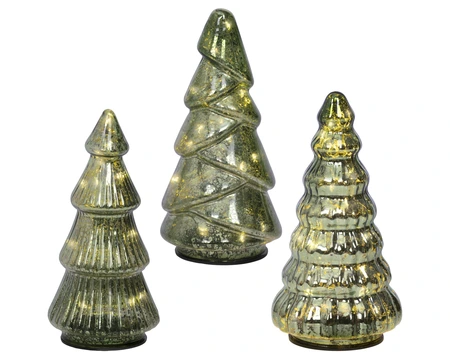 Kerstboompjes Set 8 LED 17,5cm Groen 3st